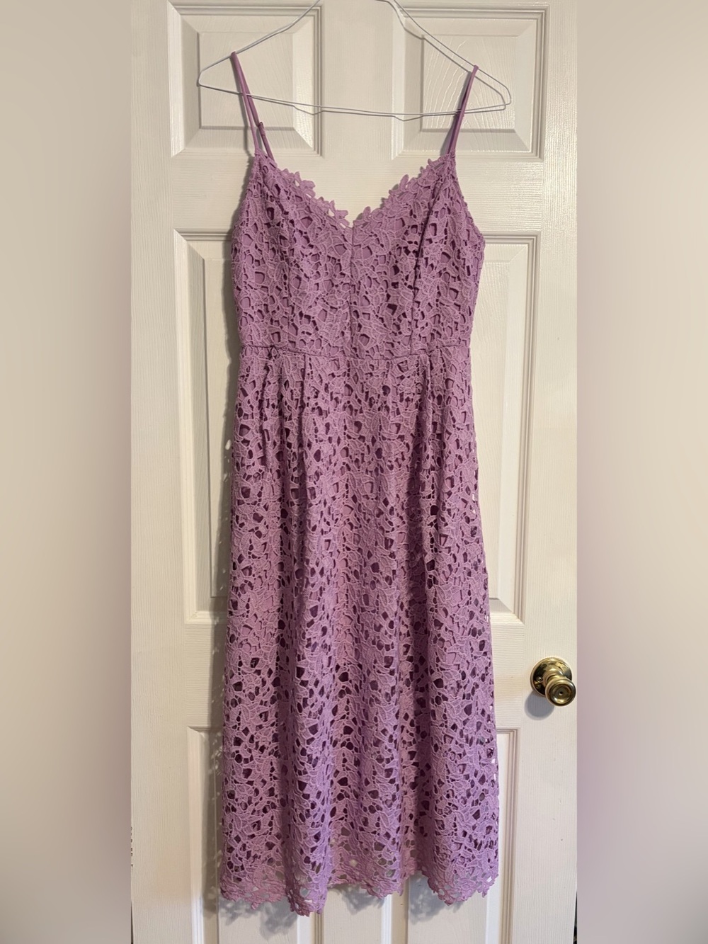 ASTR The Label Lace A-Line Midi Dress XL Purple Lavender Wedding Guest